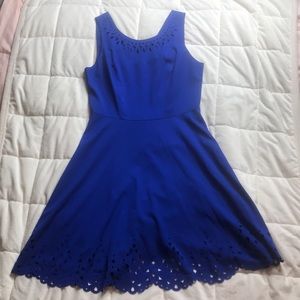 Cobalt laser cut dress
